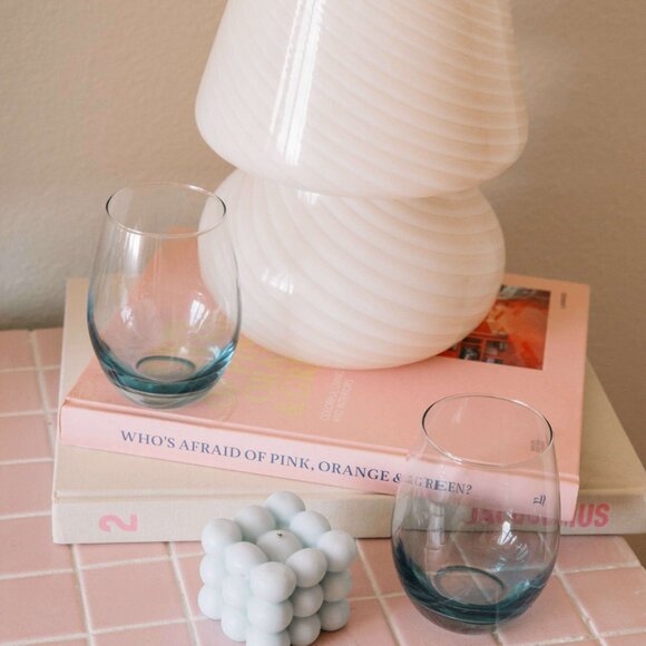 Ombre Stemless Glasses Sky Blue (Set of 2) - Picture 3 of 4